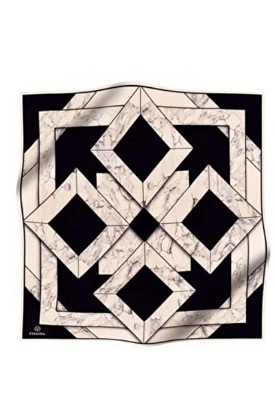 Vissona Tivil Silk Scarf 17548 - 1 - 0001 - 0003 Black Mixed Pattern