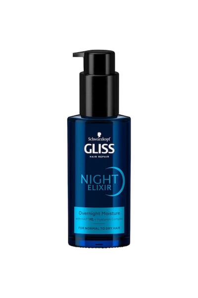 Gliss Ser tratament pentru par normal spre uscat, Schwarzkopf Gliss Night Elixir Overnight Moisture, 100ml