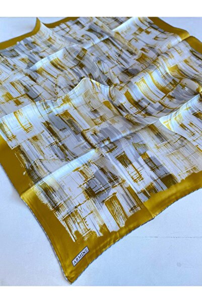 Armine Eșarfă de mătase Sura 9350 - 85 Galben cu model mixt