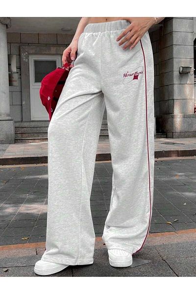 Gofeel Heartbeat Oversize Elastic Waist Baggy Sweatpants
