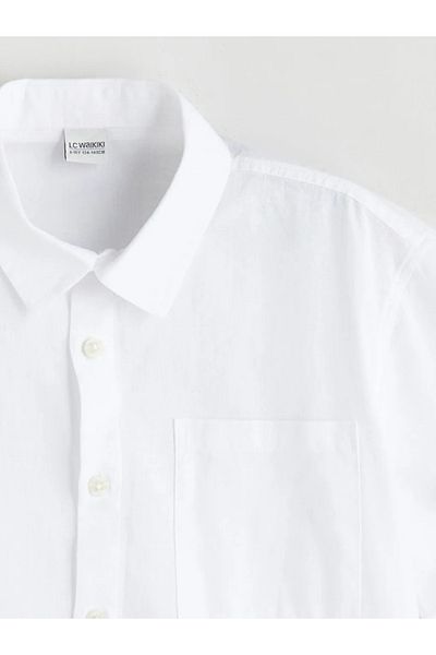 LC Waikiki Lcw Kids White Linen Blended Boy Shirt