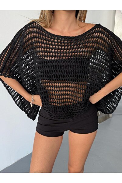 LEA Yarasa Kol Dökümlü Triko Pamuk Bluz