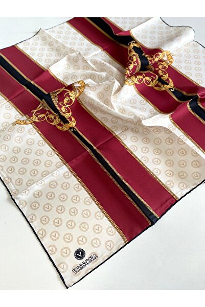 Vissona Μεταξωτό μαντήλι Tivil 12405 - 7 - 0018 - 0003 Μικτό σχέδιο μπορντό