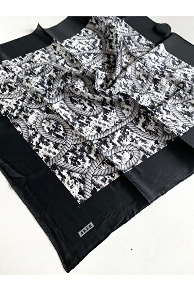 Aker Μεταξωτό κασκόλ Sura 8523701 - 312 - 48326 Μαύρο Μικτό σχέδιο