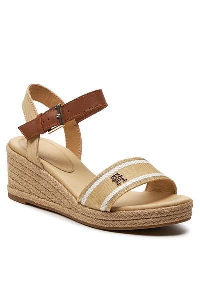 Tommy Hilfiger Espadrilles Webbing Wedge Sandal FW0FW08044 Beige