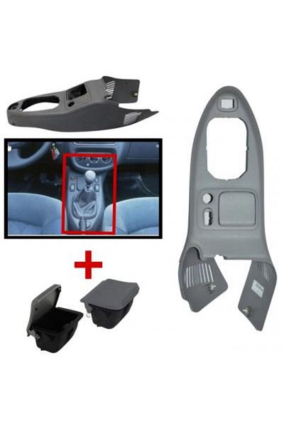 ZETOTO Renault Clio & Symbol 2001-2008 Grey Gear Shift Console with Ashtray