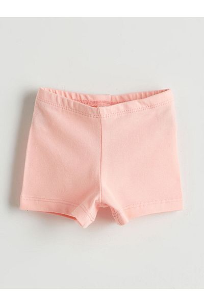 LC Waikiki Pink Baby Girl Shorts with Elastic Waist, Pack of 2