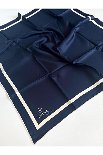 Vissona Μεταξωτό μαντήλι Tivil 10150 - 0033 - 0003 Μικτό σχέδιο σε μπλε ναυτικό
