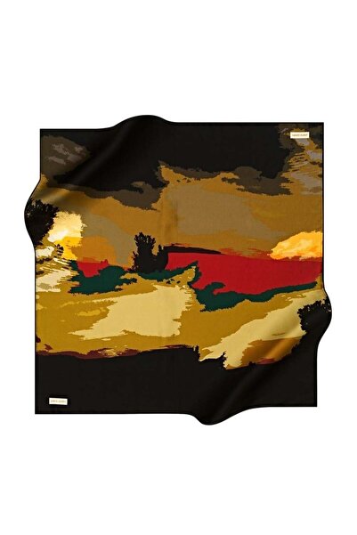 Pierre Cardin Sura İpek Eşarp 7436230-312 47819 Siyah Karışık Desen