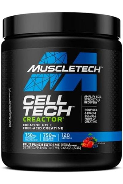 MUSCLETECH Cell-Tech Creactor Creatine HCl + Free-Acid Creatine Increase Muscle Building, Boost Stre