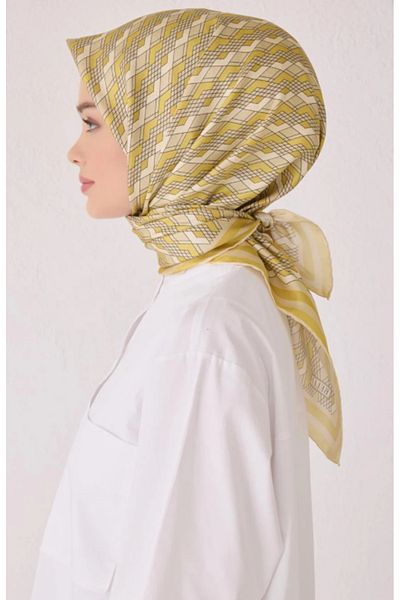Belli Tivil Silk Scarf 4052-02 Yellow Mixed Pattern