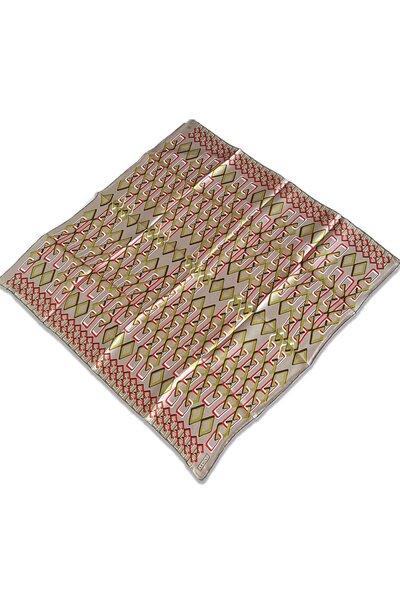 Armine Eșarfă de mătase Sura cu model geometric bej 9172 - 35