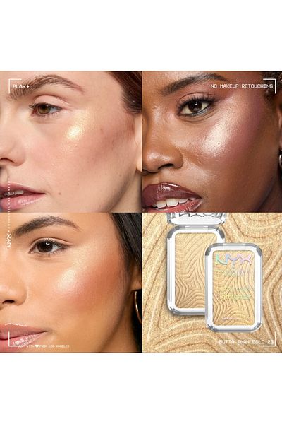 NYX Professi̇onal Makeup Buttermelt Highlighter Creamy Powder Illuminator - 25 Butta Than Gold Blush