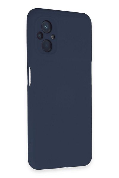 CepteToptan حافظة هاتف Xiaomi Poco M5 من السيليكون المخملي الداخلي - أزرق داكن - MKİ1091-8617