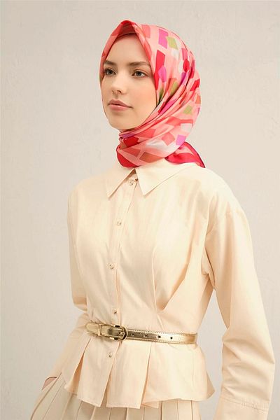 Armine Flower Pattern Pure Silk Sura Scarf 9341 - 51