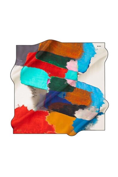 Aker Tivil İpek Eşarp 8822713-912-48099 Mavi Karışık Desen