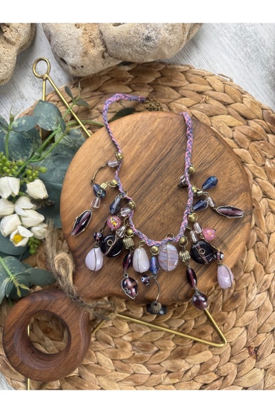 SEDEF TAKI Taşlı Vintage kısa boyun kolye