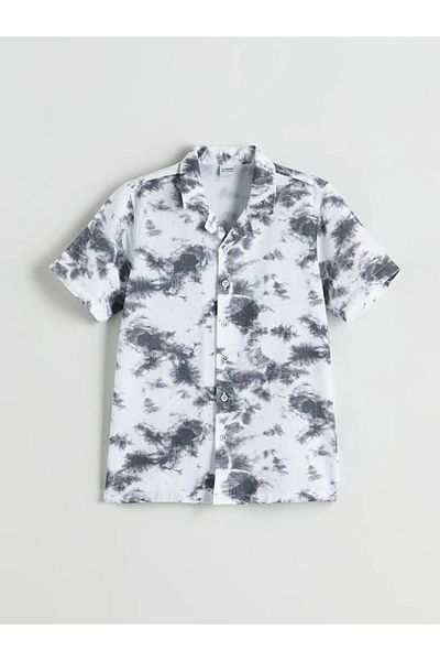 LC Waikiki Cămașă pentru băiat cu model alb Tie Dye LCW Kids