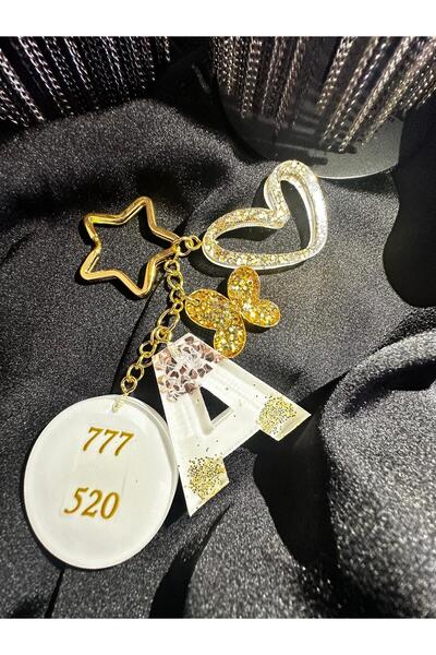 epoksiya A Harf Gold Yıldız Halka VIP Şans Rakamlı Ekstra Figürlü Epoksi Harf...