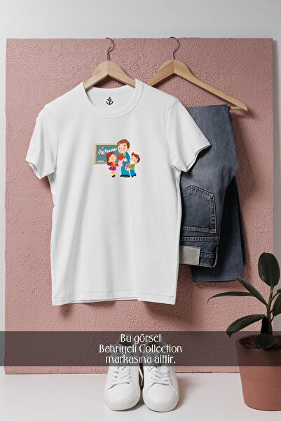 Bahriyeli Collection تي شيرت للجنسين بتصميم يوم المعلم كبير الحجم