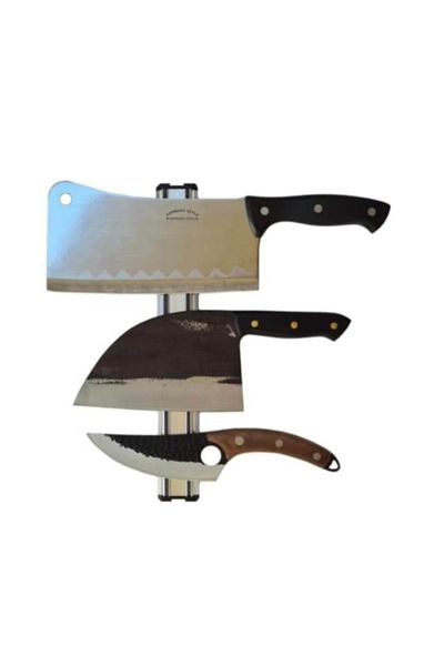OEM Set de cuțite profesionale, cuțit Almazan, cuțit full tang, satâr de măcelar 800g și suport magnetic