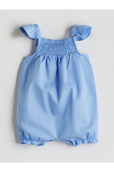 LC Waikiki Lcw Square Collar Baby Girl Combed Cotton Jumpsuit Fashion