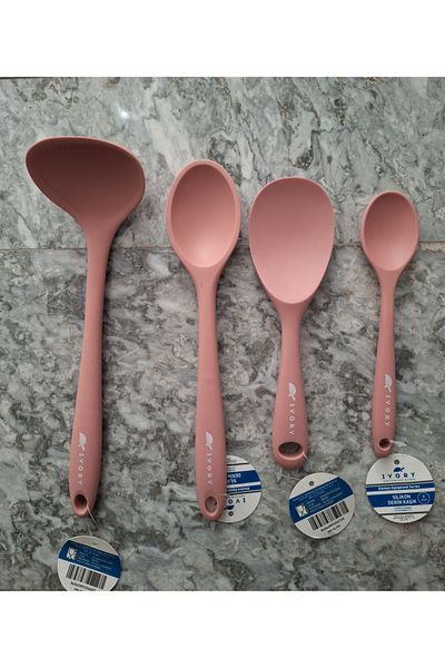 EMPA A V M Ivory Fireproof Non-Stick Anti-Smash Complete Silicone Spoon Set