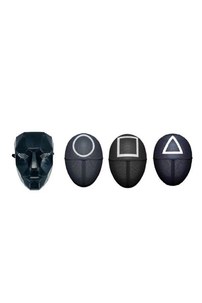 OEM Set 4 Masca Squid Game, Jocul Calamarului, lider, patrat, triunghi, cerc, negru