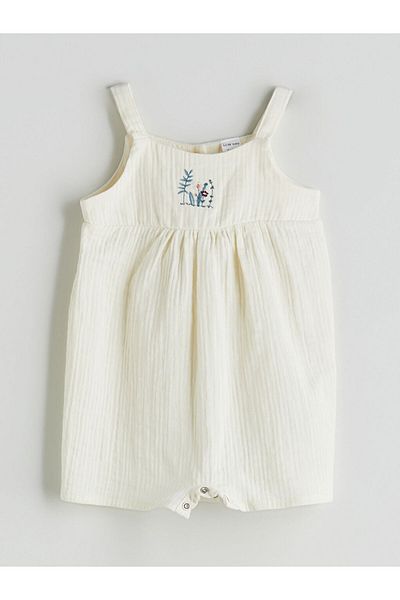 LC Waikiki New Season Strap Embroidered Baby Girl Romper - S5J700Z1