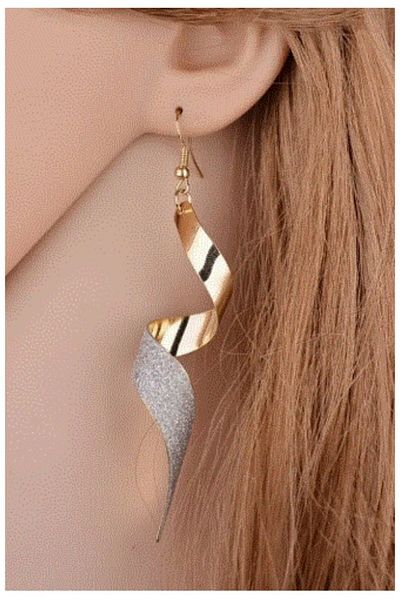 modares Curvy Glitter Long Dangle Earrings