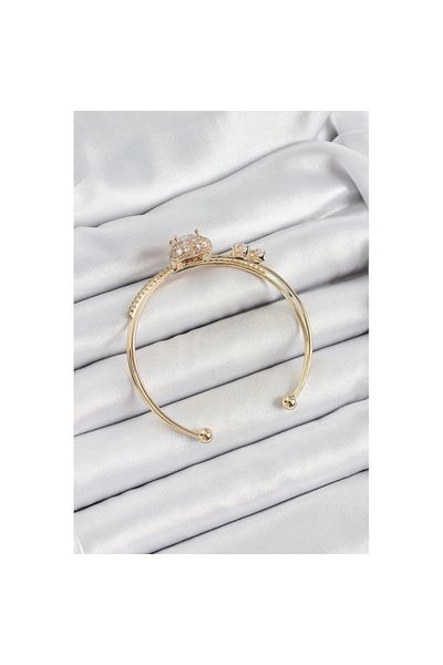 Skygo Brass Gold Color Heart Zircon Stone Women's Bracelet - Tj-Bb7061