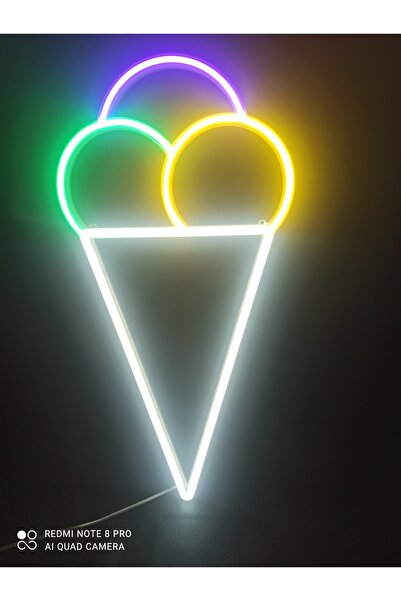 Neon Dondurma Şeklinde Neon LED – Büyük boy 49cm*24cm 3d Baskı Tasarım