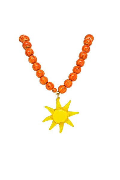 CHARMLUCKY Murano Glass Sun Bead Necklace