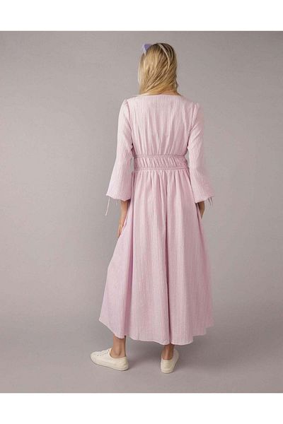 AMERICAN EAGLE AE Long-Sleeve Tie Front Midi Dress