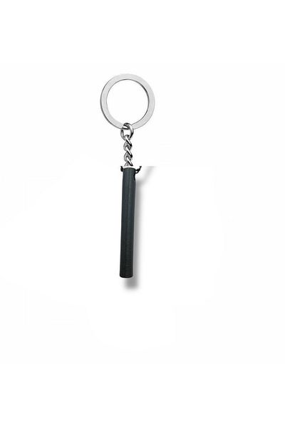 Herşey Nota Dark Core – Unisex Metal Keychain with Smoked Color Cylinder Figure
