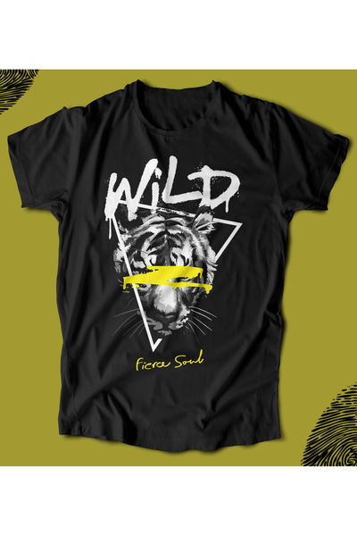 BUTSHIRT تي شيرت BU 'Wild - Tiger - Fierce Soul' تي شيرت للجنسين بقصة عادية