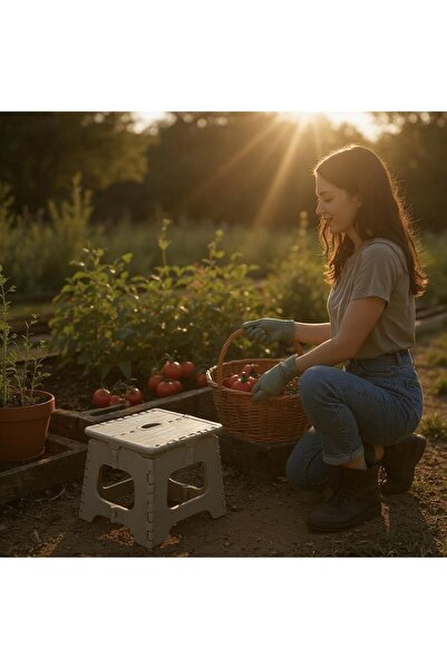 HOLLYHOME Katlanır Tabure Taşınabilir Lüks Plastik Kamp Banyo Mutfak Tabure 1...