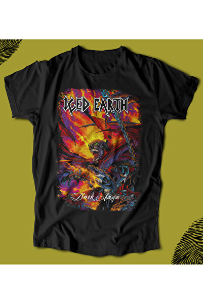 BUTSHIRT تي شيرت BU 'Iced Earth - Dark Saga' تي شيرت للجنسين بقصة عادية