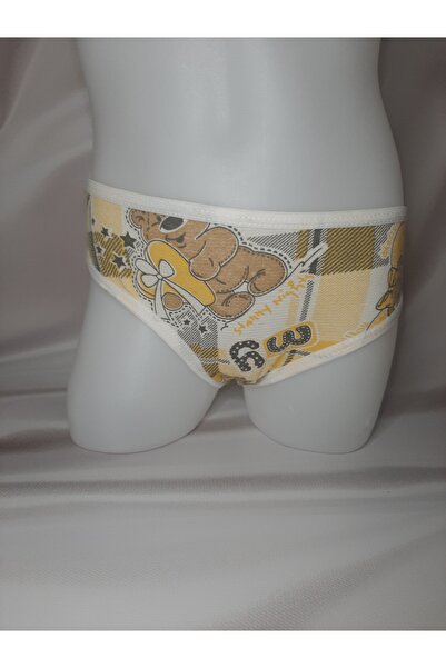 Butik Yellow Patterned Lycra Girl Comfortable Convenient Panties