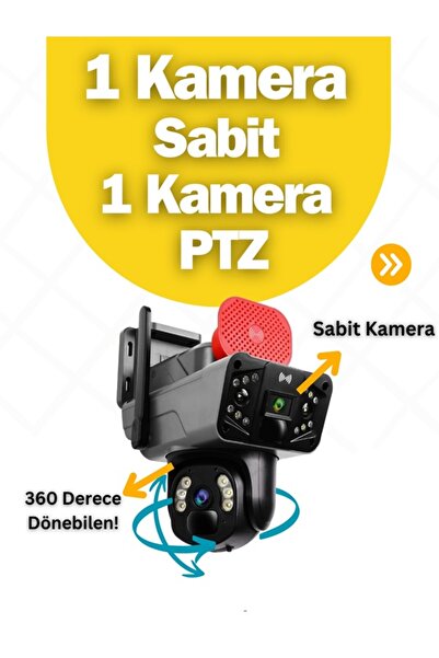 TalaTR 6MP Güneş Enerjili Kablosuz Gözetim O-KAM Pro App Gerçek 2 Kameralı 4G Sim Kartlı CCTV IP Kamera