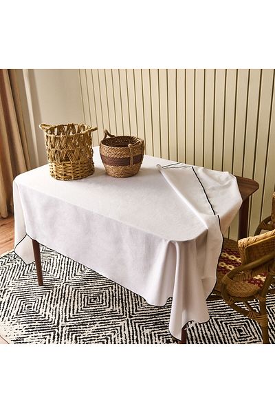 MATMEL Soft Elegant Tablecloth - White - 140X200 cm