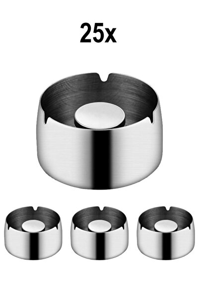 Falconetti 25 Стоманена кръгла пепелник 8 см за кафенета, ресторанти и заведения за хранене mt172by-25