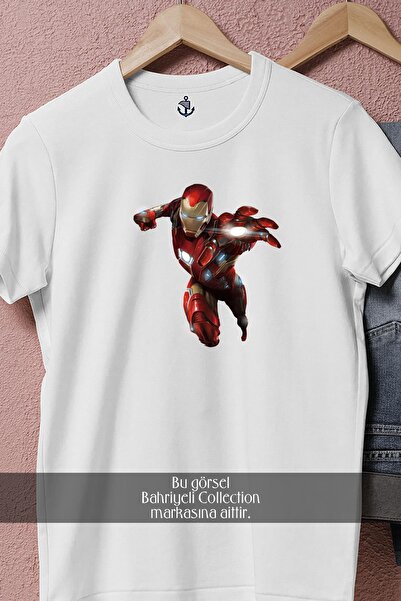 Bahriyeli Collection oversized Μπλουζάκι Unisex με κινηματογραφικό σχέδιο Ironman