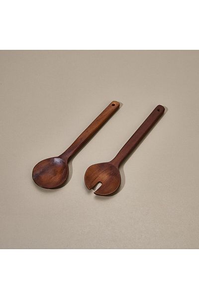 ASPARTAM Acacia 2-Piece Serving Set - Brown
