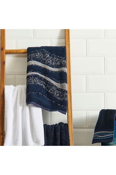 ASPARTAM Soft Digital Blue Hand Towel - Navy Blue - 30X50 cm
