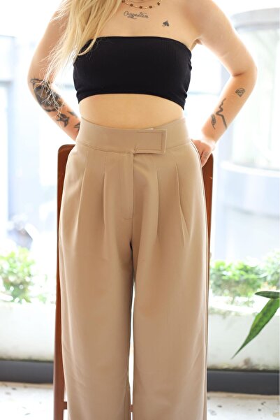 MC Boutique Double Cırtlı Palazzo Kadın Pantolon®️