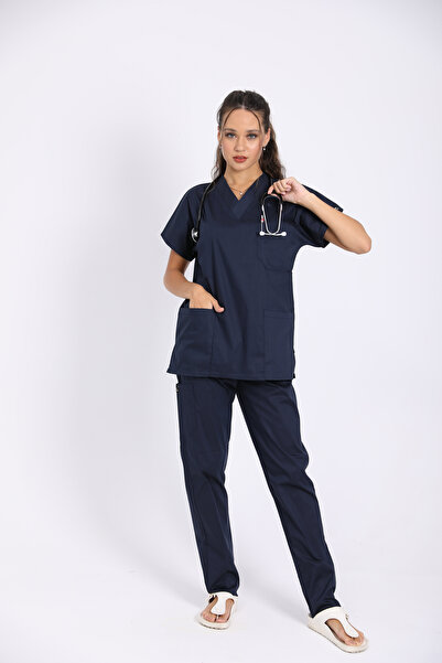 Raven Uniform بدلة طبية للجنسين من تيري كوتون للأطباء والممرضات (3 قطع علوية)