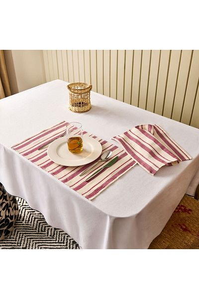 MATMEL Soft Alno 2-Piece American Service - Ecru / Plum - 30X50 cm