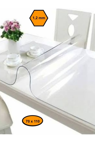 NetBazaars 1,2 mm PVC MASA ÖRTÜSÜ, ŞEFFAF MASA KAPLAMASI, 70x110