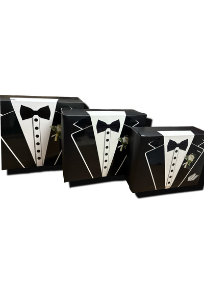 Muensu 3lü Damat Kolisi, Üçlü Danat Çeyiz Kutusu, Çeyizlik Damat, Sağdıç Koli...